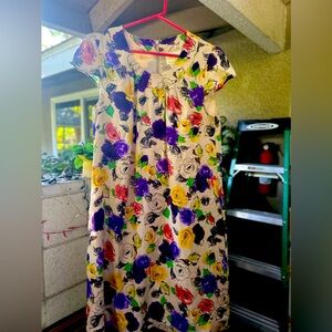 kate spade summer flower colorfully vibrant dress size L